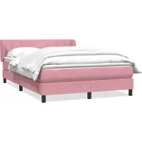 Syfax Boxspringbett mit Matratze Rosa 140x220 cm Samt