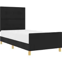 Syfax Bettgestell mit Kopfteil Schwarz 90 x 190 cm Stoff
