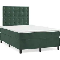 Syfax Boxspringbett mit Matratze Dunkelgrün 120x200 cm Samt