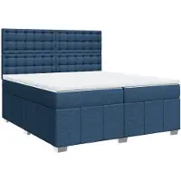 Syfax Boxspringbett mit Matratze Blau 200x200 cm Stoff