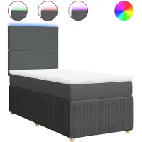 Syfax Boxspringbett mit Matratze Dunkelgrau 80x200 cm Stoff