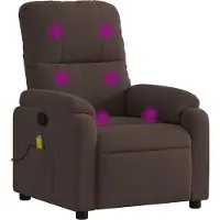Syfax Massagesessel mit Liegefunktion, braun, Mikrofaserstoff