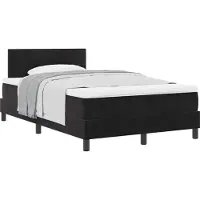 Syfax Boxspringbett mit Matratze Schwarz 120 x 200 cm Samt