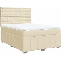 Syfax Boxspringbett mit Matratze Creme 140x200 cm Stoff