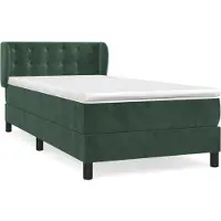 Syfax Boxspringbett mit Matratze Dunkelgrün 90x200 cm Samt