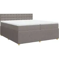 Syfax Boxspringbett mit Matratze Taupe 200x200 cm Stoff