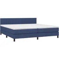 Syfax Boxspringbett mit Matratze Blau 200x200 cm Stoff