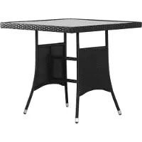 vidaXL "2026 Promotion" Gartentisch Schwarz 80x80x74 cm Poly Rattan - Gartentische CC9902