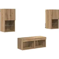 vidaXL TV-Wandregale Wandmontiert 4 pcs Artisan-Eiche Holzwerkstoff