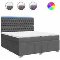 Syfax Boxspringbett mit Matratze Dunkelgrau 200x200 cm Stoff