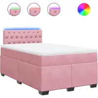 Syfax Boxspringbett mit Matratze Rosa 120x200 cm Samt
