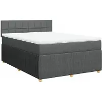 Syfax Boxspringbett mit Matratze Dunkelgrau 160x200 cm Stoff