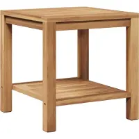 Syfax Couchtisch mit Speicher Braun 45 x 45 x 45 cm Massivholz Teak