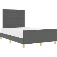 Syfax Bettgestell mit Kopfteil Dunkelgrau 120 x 200 cm Stoff
