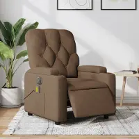 vidaXL Massagesessel Fernsehsesel Elektrisch Braun Stoff 3204702