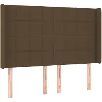 Syfax Kopfteil mit Ohren Dunkelbraun 147x16x118/128 cm Stoff