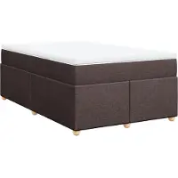 Syfax Boxspringbett mit Matratze Dunkelbraun 120x200 cm Stoff