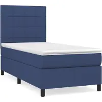 Syfax Boxspringbett mit Matratze Blau 90x190 cm Stoff