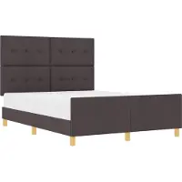 Syfax Bettgestell mit Kopfteil Dunkelbraun 160 x 200 cm Stoff