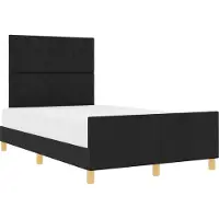 Syfax Bettgestell mit Kopfteil Schwarz 120 x 200 cm Stoff