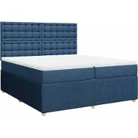 Syfax Boxspringbett mit Matratze Blau 200x200 cm Stoff