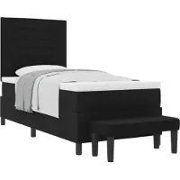Syfax Boxspringbett mit Kissen mit Kopfteil Schwarz 80 x 200 cm Stoff