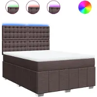 Syfax Boxspringbett mit Matratze Dunkelbraun 140x190 cm Stoff