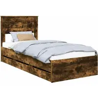Syfax Bettrahmen Geräucherte Eiche 90 x 200 cm Ingenieurs Holz