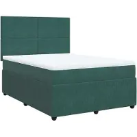 Syfax Boxspringbett mit Matratze Dunkelgrün 140x200 cm Samt