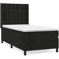 Syfax Boxspringbett mit Matratze Schwarz 90x200 cm Samt
