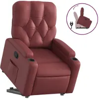 Syfax Relaxsessel mit Aufstehhilfe Weinrot Kunstleder