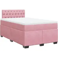 Syfax Boxspringbett mit Matratze Rosa 120x200 cm Samt