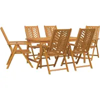 Syfax Garten Essgruppe 7 Stk. Braun Massivholz Akazie