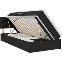 vidaXL Aufbewahrungsbett mit Matratze Schwarz 100 x 200 cm Samt