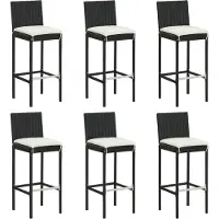 vidaXL Barhocker mit Kissen 6 Stk. Schwarz Poly Rattan , Barhocker Design 2024