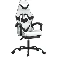 Syfax Gaming-Stuhl mit Fußstütze Weiß und Schwarz Kunstleder
