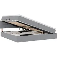 vidaXL Aufbewahrungsbett mit Matratze Hellgrau 200 x 200 cm Samt