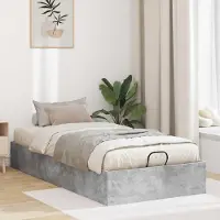 vidaXL "Schlussverkauf" Einzelbett 1 PLACE - Ottoman Bettgestell einzel - Beton Grau 80,5x200 cm Holzwerkstoff C1591