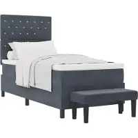Syfax Boxspringbett mit Kopfteil Dunkelgrau 200 x 90 cm Samt