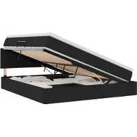 Syfax LED-Speicherbett mit Matratze Schwarz 180 x 200 cm Stoff