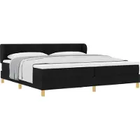 Syfax Boxspringbett mit Matratze Schwarz 200 x 200 cm Stoff