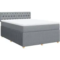 Syfax Boxspringbett mit Matratze Hellgrau 140x190 cm Stoff