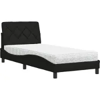 vidaXL Bett mit Matratze Schwarz 90x190 cm Stoff