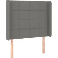 Syfax Kopfteil mit Ohren Dunkelgrau 93x16x118/128 cm Stoff