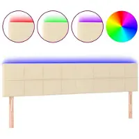 Syfax LED Kopfteil Creme 160x5x78/88 cm Stoff
