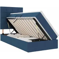Syfax Aufbewahrungsbett mit Matratze Blau 90 x 190 cm Stoff