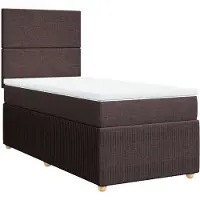 Syfax Boxspringbett mit Matratze Dunkelbraun 90x200 cm Stoff