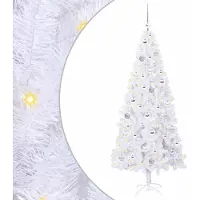 Syfax Künstlicher Weihnachtsbaum Weiß 180 cm PVC und Stahl