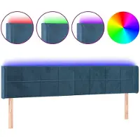 Syfax LED Kopfteil Dunkelblau 183x16x78/88 cm Samt