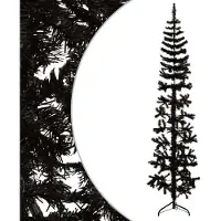 Syfax Künstlicher Halb-Weihnachtsbaum Ständer Schlank Schwarz 240 cm